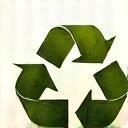 Blatt und Recycling Symbol für nachhaltige Materialien